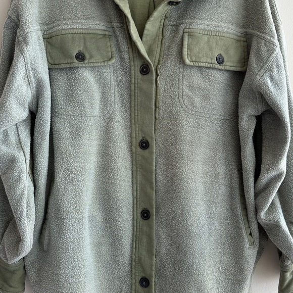 Free People Women’s Ruby Fleece Shirt Jacket, Size XS, Jaded Green - Picture 6 of 16